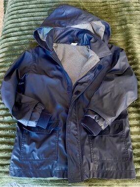 Petit Bateau Kids Navy Hooded Raincoat